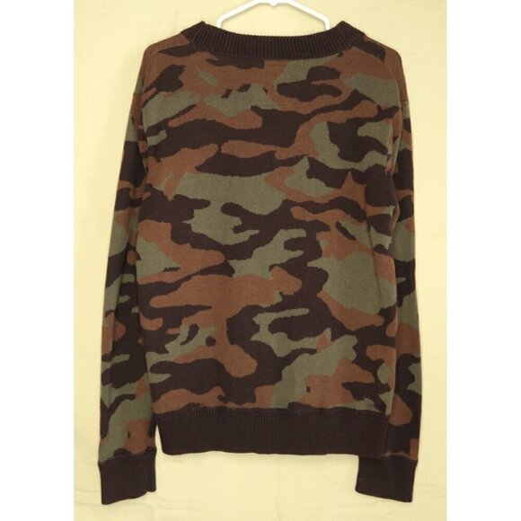 On The Byas Camo Cardigan Womens Small Cotton Blend Long Sleeves V Neck Knit - Picture 6 of 9